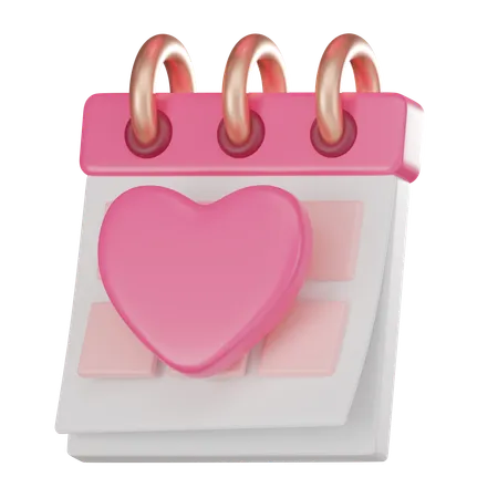 Valentines Day Calendar Perfect For Romantic Planning Celebrating Special Occasions And Creating Memories On February 14 3 D Render Illustration 3D Icon