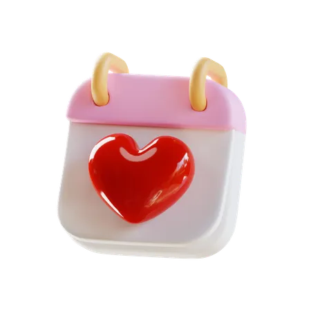3 D Render Valentines Day Calendar 3D Icon