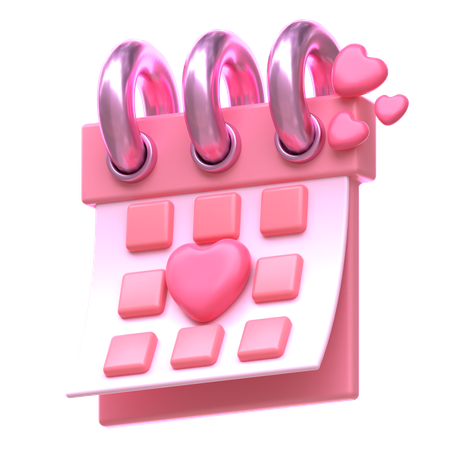 Valentines Day Calender  3D Icon