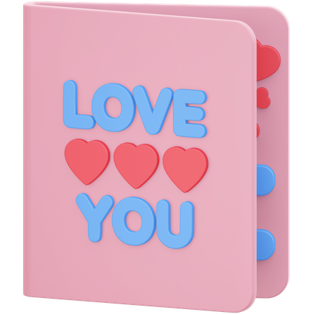 Valentines Day Card 3D Illustration