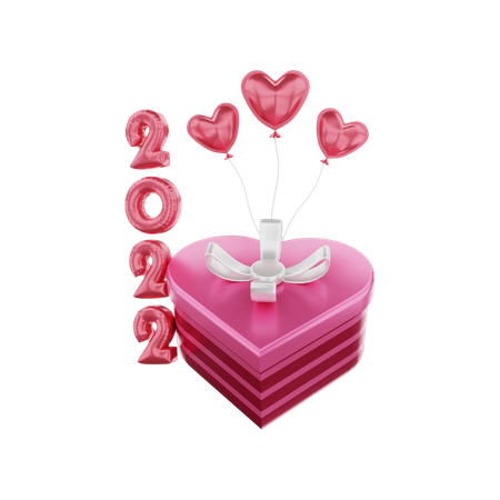 Valentine's day gift box 2022 3D Illustration