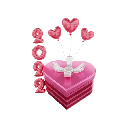 Valentine's day gift box 2022  3D Illustration