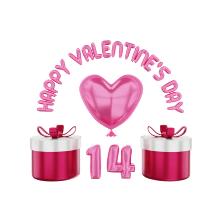 Valentine's day gift box  3D Illustration
