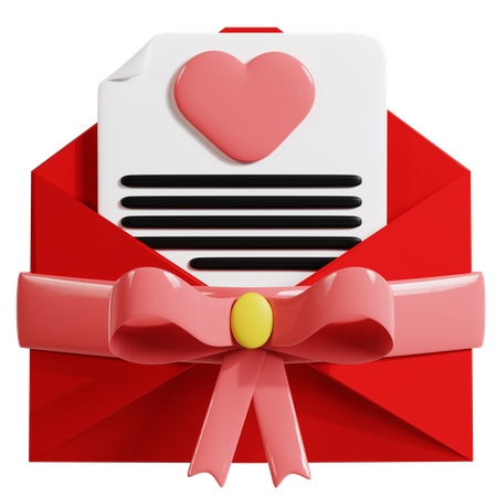Valentines Day Letter  3D Icon