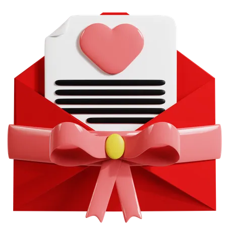 Valentines Day Letter  3D Icon