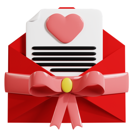 Valentines Day Letter  3D Icon