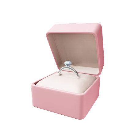 Valentines Day Ring Silver  3D Icon