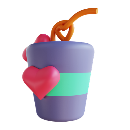 Valentines drink 3D Illustration