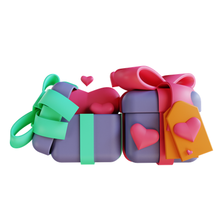 Valentines gift boxes 3D Illustration
