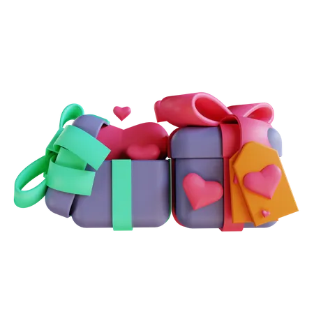 Valentines gift boxes 3D Illustration