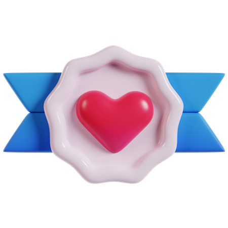 Valentine’s Heart Badge  3D Icon