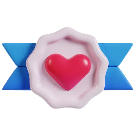 Valentine’s Heart Badge  3D Icon