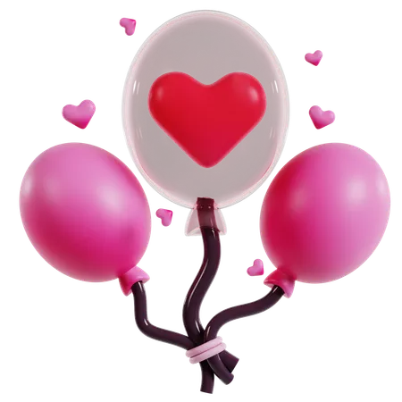Valentine’s Heart Balloons  3D Icon