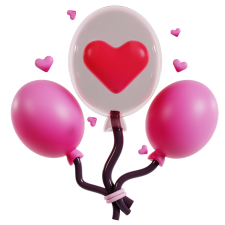 Valentine’s Heart Balloons  3D Icon