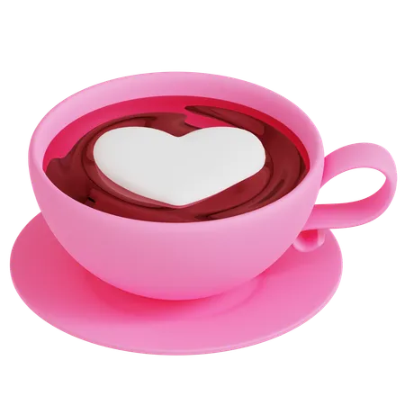 A 3 D Icon Of A Pink Cup Of Hot Chocolate With A Heart Shaped Marshmallow Symbolizing A Warm And Romantic Drink Ideal For Conveying Cozy And Sweet Moments 3D Icon