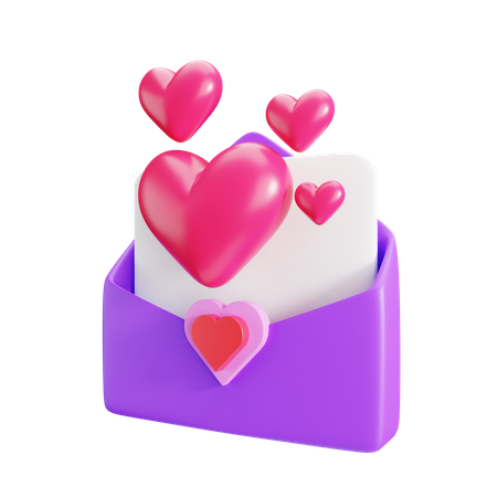 Valentines Letter 3D Illustration