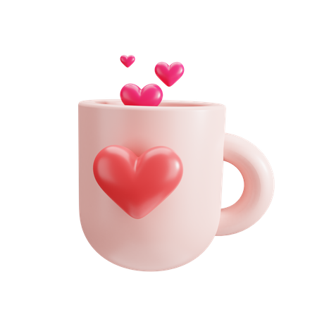 Valentines Mug 3D Illustration