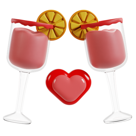 Valentines Romantic Toast  3D Icon