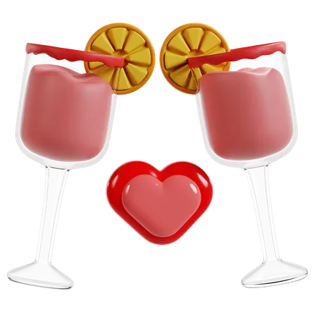 Valentines Romantic Toast  3D Icon