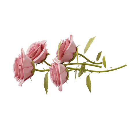 Valentines rose 3D Illustration