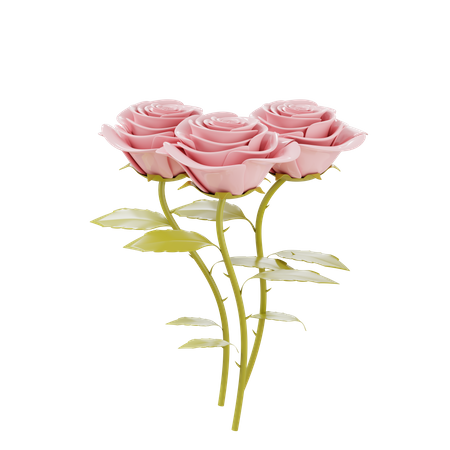 Valentines rose gift 3D Illustration