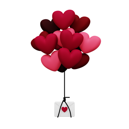 Liebesbrief zum Valentinstag  3D Illustration