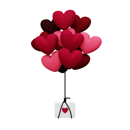Liebesbrief zum Valentinstag  3D Illustration