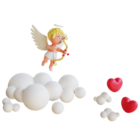 Valentinstag Amor  3D Illustration