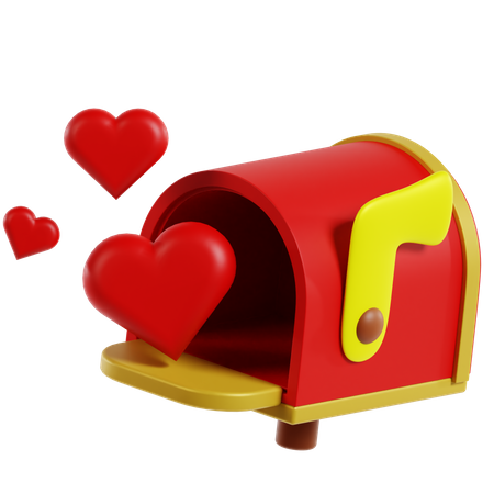 Valentinstag Briefkasten  3D Icon