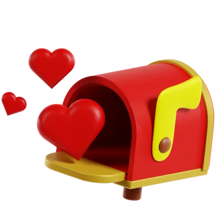 Valentinstag Briefkasten  3D Icon