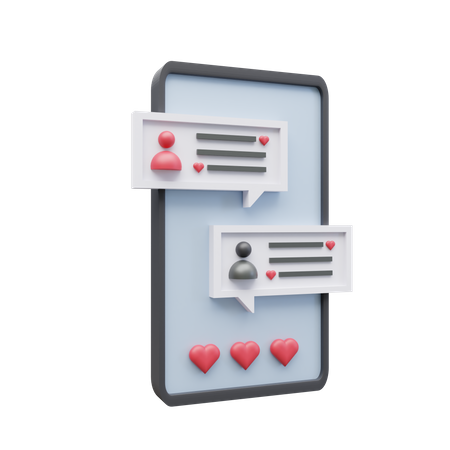 Valentinstag-Chat  3D Icon