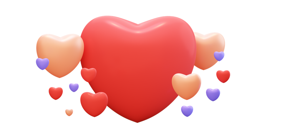 Valentinstag Herzen  3D Icon