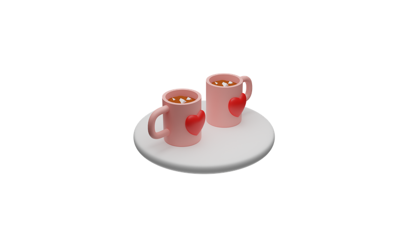 Valentinstag Kaffee  3D Icon
