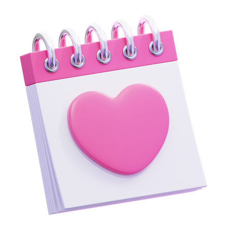 Kalender zum Valentinstag  3D Icon