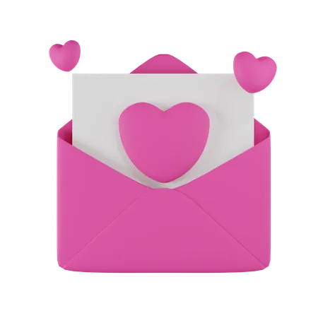 Liebesbrief zum Valentinstag  3D Icon