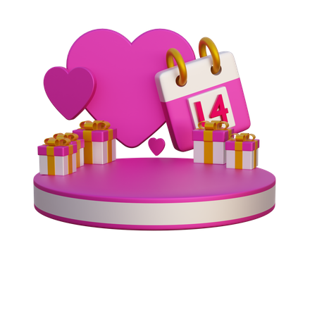 Valentins-Podium  3D Icon