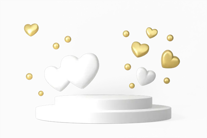 Valentins-Podium  3D Illustration