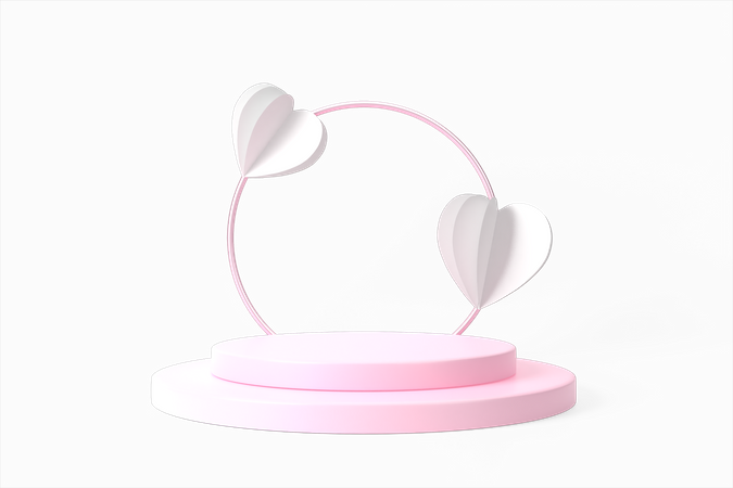 Valentins-Podium  3D Illustration