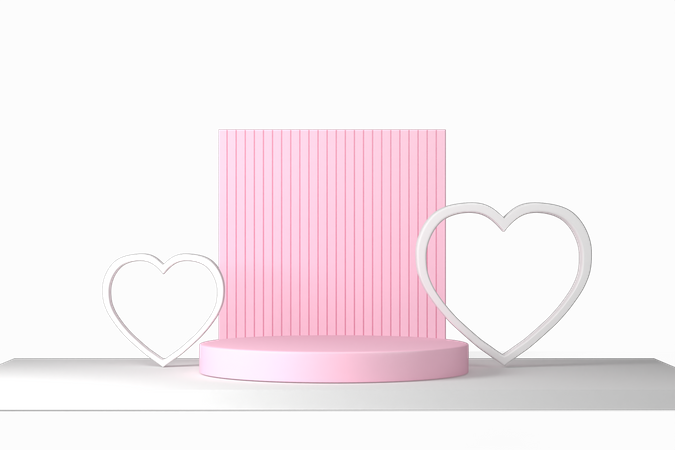 Valentins-Podium  3D Illustration