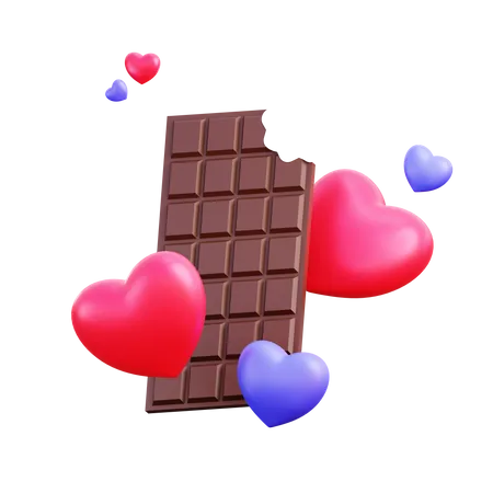 Valentinstag Schokolade  3D Illustration