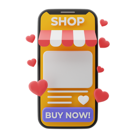 Valentinstags-Shopping  3D Illustration