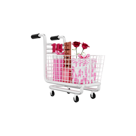 Valentinstags-Shopping  3D Illustration