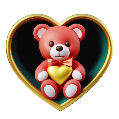 Valentinstag-Teddy  3D Icon