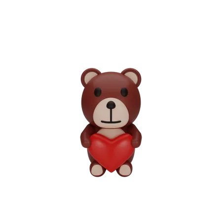 Valentinstag-Teddy  3D Icon