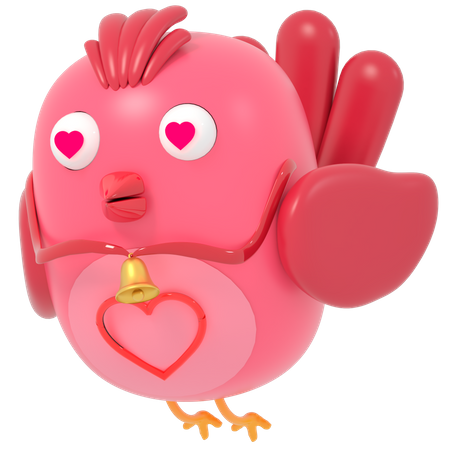 Valentinstag Vogel  3D Icon