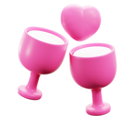 Valentinstag Wein  3D Icon