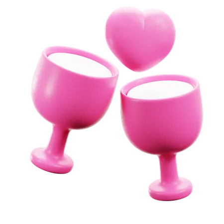 Valentinstag Wein  3D Icon