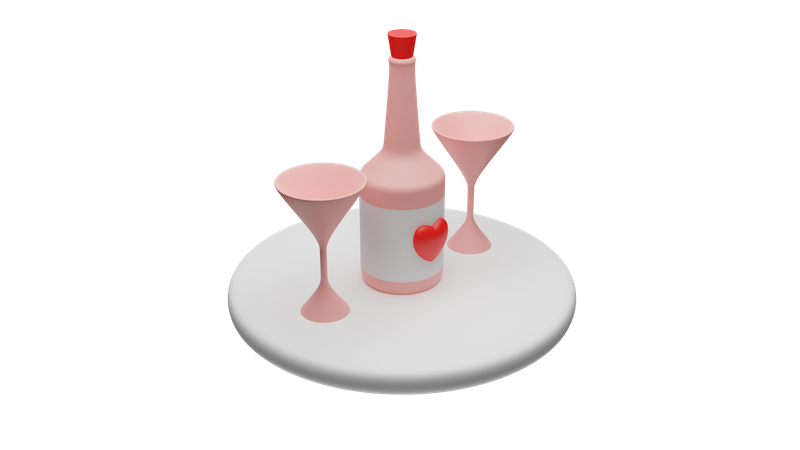 Valentinstag Wein  3D Icon