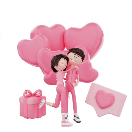 Valentinstagsfeier  3D Illustration