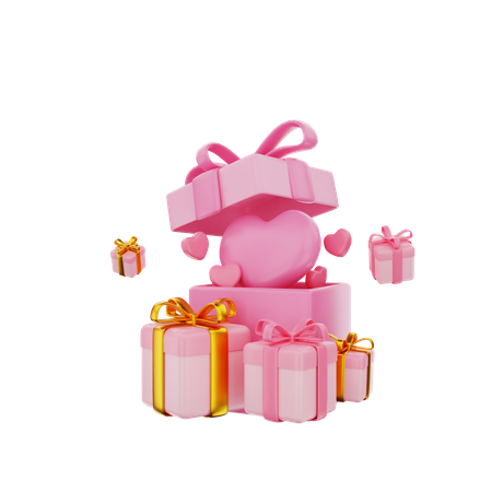 Valentinstagsgeschenk  3D Illustration